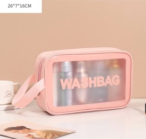 eCarla Kosmetyczka zestaw 3w1 przenośna kuferek 3 rozmiary etui pudrowy róż KS83R 9