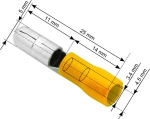 Blow Konektor izolowany wtyk 5,0/25mm żółty 1