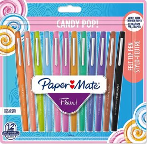 Paper Mate Papermate Flair Candy Pop Długopis żelowy Średni Wielobarwny 12 szt. 1