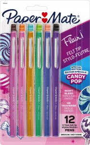 Paper Mate Papermate Flair Candy Pop Długopis żelowy Średni Wielobarwny 12 szt. 2