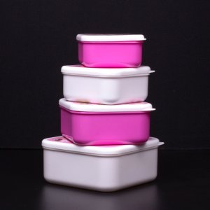 Thumbs Up Thumbs Up 1002240 pojemnik na jedzenie Zestaw pudełek na lunch Różowy, Biały 4 szt. 4