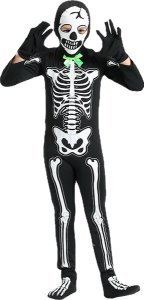 PRC STRÓJ PRZEBRANIE ŚWIECĄCY  W CIEMNOŚCI SZKIELETOR KOŚCIOTRUP Z KOSĄ HALOWEEN KARNAWAŁ UNISEX 3