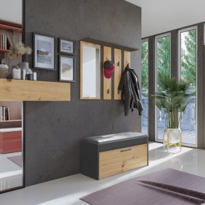 Topeshop Garderoba Parma Antracyt/artisan 3