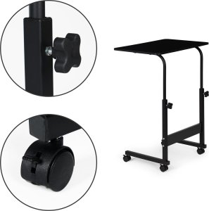 ModernHome Stolik pod laptopa z kółkami biurko dostawiane do fotela kanapy - czarne 6