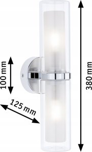 Kinkiet Paulmann Lampa ścienna LUENA E14 max. 2x20W IP44 230V szkło chrom / metal 5