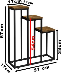 Kwietnik stojący czarny Loren Rustic postarzany dąb 4