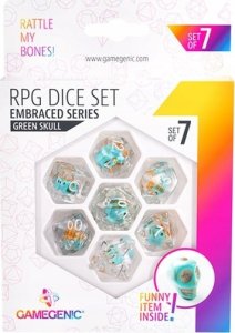 Gamegenic Gamegenic: Embraced Series - RPG Dice Set - Green Skull 1