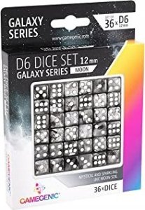 Gamegenic Gamegenic: Galaxy Series - D6 Dice Set (12 mm) - Moon 3