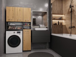 Topeshop Zestaw łazienkowy Marpol MARPOL ANTRACYT ARTISAN 4