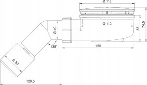Syfon Tycner Syfon do brodzika fi90 mm, niski, czyszczony od góry, grzybek chrom [5/10] 6