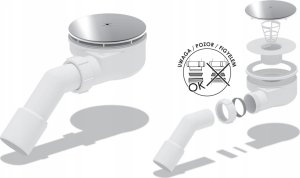 Syfon Tycner Syfon do brodzika fi90 mm, niski, czyszczony od góry, grzybek chrom [5/10] 7