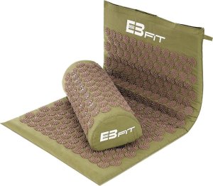 Eb Fit MATA Z PODUSZKĄ DO AKUPRESURY JOGI MASAŻU ZIELONO BRĄZOWA 68x42x2CM EB FIT 9