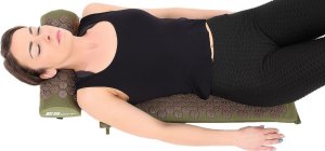 Eb Fit MATA Z PODUSZKĄ DO AKUPRESURY JOGI MASAŻU ZIELONO BRĄZOWA 68x42x2CM EB FIT 10