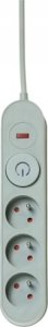 Listwa zasilająca Plastrol Plastrol Filtr W-00013 listwa zasilająca z układem przeciwprzepięciowym trzy gniazda, włącznik szara 5