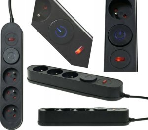 Listwa zasilająca Plastrol Plastrol Filtr W-00011 listwa zasilająca z układem przeciwprzepięciowym trzy gniazda, włącznik szara 2