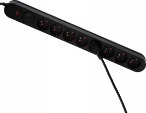 Listwa zasilająca Plastrol Plastrol Filtr W-00023 listwa zasilająca z układem przeciwprzepięciowym osiem gniazd, włącznik czarna 5