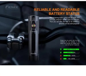 Fenix Priekinis dviračio žibintas Fenix BC26R, juodas 11