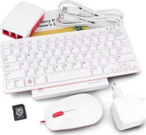 Raspberry Pi Desktop Kit oficjalny zestaw z obudową oraz klawiaturą i myszką czerwono-białą do Raspberry Pi 5} 1