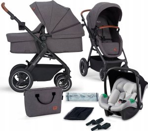 Wózek KinderKraft Universalus vežimėlis Kinderkraft B-Tour 3in1 Mink Pro, dark grey 1