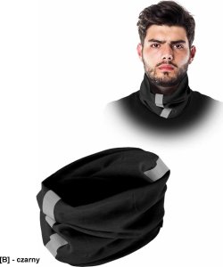 R.E.I.S. BAND-NEON - Komin z pasem odblaskowym - czarny - UNI 10