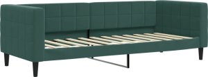 vidaXL vidaXL Sofa rozsuwana z szufladami, ciemnozielona, 80x200 cm, aksamit 6
