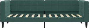 vidaXL vidaXL Sofa rozsuwana z szufladami, ciemnozielona, 80x200 cm, aksamit 7