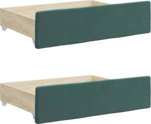 vidaXL vidaXL Sofa rozsuwana z szufladami, ciemnozielona, 80x200 cm, aksamit 9