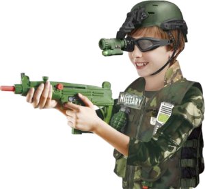 ProNice DUŻY ZESTAW GOOGLE KARABIN NÓŻ OKULARY PISTOLET KRÓTKOFALÓWKA + KAMIZELKA 5