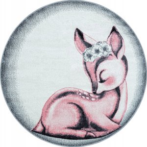 Ayyildyz Ayyildiz apvalus vaikiškas kilimas Bambi Pink 0850, 160x160 cm 1