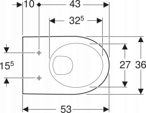 Miska WC Geberit Geberit Selnova Wisząca miska WC, lejowa, B35.8cm, H33.2cm, T53cm [16] 6