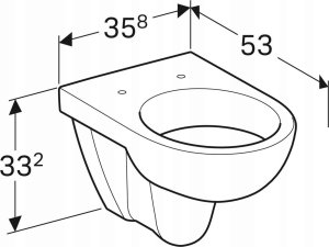 Miska WC Geberit Geberit Selnova Wisząca miska WC, lejowa, B35.8cm, H33.2cm, T53cm [16] 7