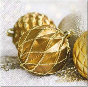 Art-Pol Pl Serwetki Modern Gold Baubles 1