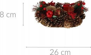 Home Styling Collection Świecznik z szyszek, świąteczna dekoracja, na 2 świeczki 2