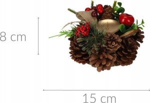 Home Styling Collection Świecznik z szyszek, dekoracja świąteczna, 15 cm 2