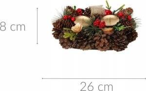 Home Styling Collection Świecznik z szyszek na dwie świeczki, 26 cm 2