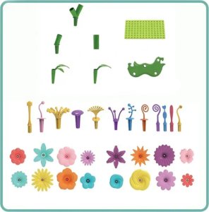 ProNice KLOCKI KWIATKI KONSTRUKCYJNE EDUKACYJNE KWIATY PŁYTKA ZESTAW OGRÓD DUŻE 141 5