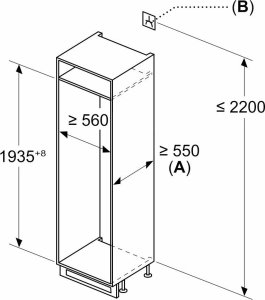 Lodówka Bosch Serija 4, Įmontuojamasis šaldytuvas-šaldiklis su šaldiklio skyriumi apačioje, 193.5 x 55.8 cm, plokščias vyris KIN96VFD0 2