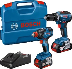 Zestaw elektronarzędzi Bosch Bosch battery combo kit GDX 18V-200 Professional + GSR 18V-55 Professional, 18Volt, tool set (blue/black, 2x Li-ion battery 4.0Ah, impact wrench and drill driver, in L-case) 4