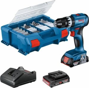 Wiertarka Bosch Bosch cordless combi drill driver GSB 18V-45 Professional, 18Volt (blue/black, 2x Li-ion battery 2.0Ah, 82-piece accessory set, in L-case) 1