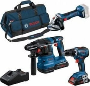 Zestaw elektronarzędzi Bosch Bosch combination set 18V: GSR 18V-55 + GWS 18V-7 + GBH 18V-22, tool set (blue, 2x battery ProCORE18V 4.0Ah, tool bag) 1