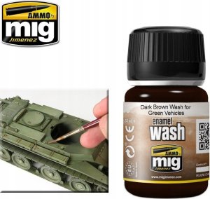 Vallejo Ammo: Enamel Wash - Dark Brown Wash for Green Vehicles 1