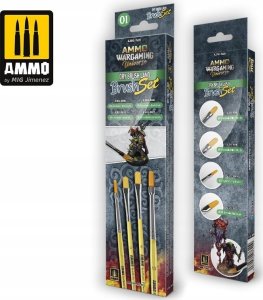 Vallejo Ammo: Wargaming Universe - Dry Brush Land Brush Set 1