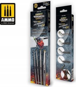 Vallejo Ammo: Wargaming Universe - Miniature Premium DIO Drybrush Brush Set 1