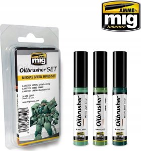 Vallejo Ammo: Oilbrusher Set - Mechas Green Tones Set 1