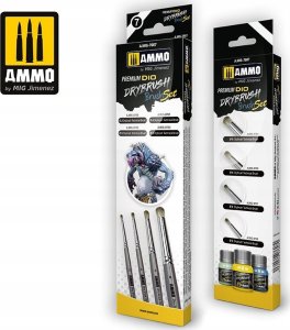 Vallejo Ammo: Premium DIO Drybrush Brush Set 1