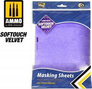 Vallejo Ammo: Softouch Velvet Masking Sheets - Adhesive (280 x 195 mm) (5) 1