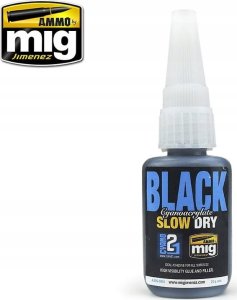 Vallejo Ammo: Black Slow Dry Cyanoacrylate (21 g) 1