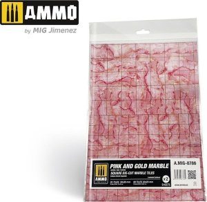 Vallejo Ammo: Pink and Gold Marble - Square Die-Cut Marble Tiles (2) 1