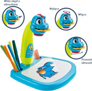 Hedo Wielofunkcyjny projektor / rzutnik do nauki rysowania - niebieski dinozaur 4