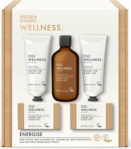 Baylis & Harding Kosmetikos rinkinys Baylis & Harding Wellness Luxury Bathing Gift Set: prausiklio gelis, 130 ml + muilas, 150 g + dušo želė, 130 ml + kūno losjonas, 130 ml 1